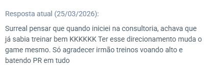 Depoimento verificado de aluno da consultoria online Trujillo Team – Matheus Trujillo