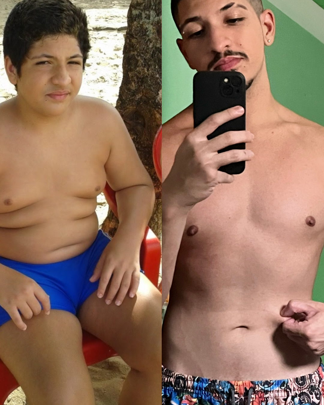 Evolução física de aluno com acompanhamento do personal trainer Matheus Trujillo